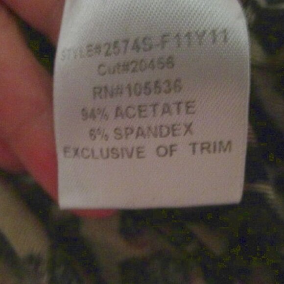 Y2K Vtg Embellished Tunic Top Size S Asymmetrical Leopard 3/4 Sleeve Jersey Knit - Picture 10 of 10